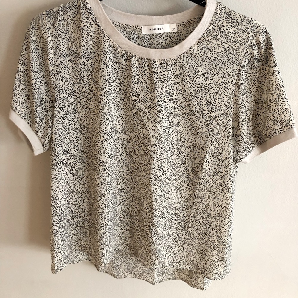 Paisley Print Short Sleeve Blouse